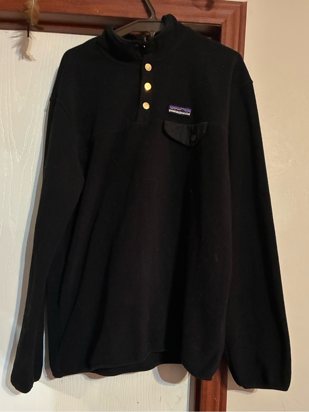 Patagonia Black Snap-Button Fleece Pullover